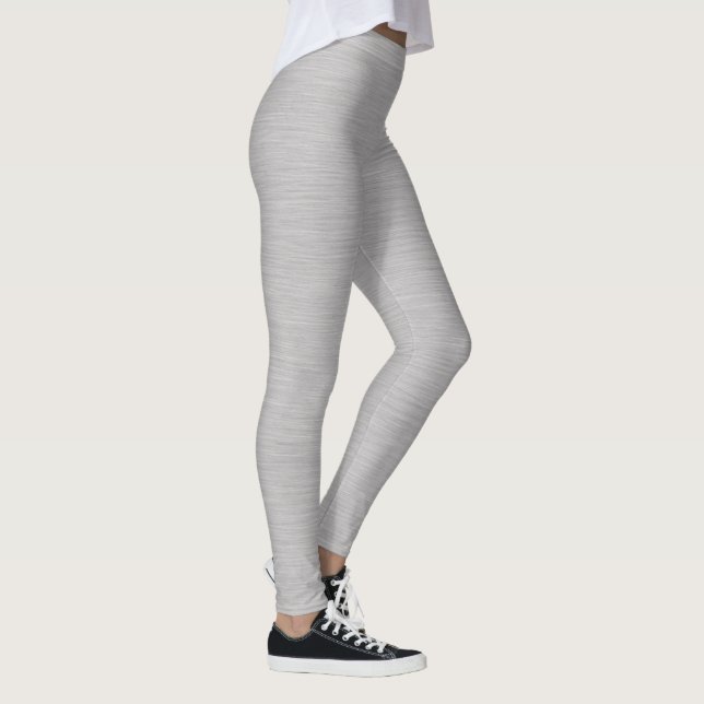 Premium Borstad Silver Metallisk Struktur Leggings (Höger)