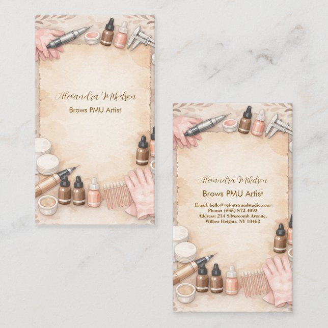 Premium Brows Beauty Business Visitkort (Fram/baksida)