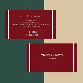 Premium Burgundy Gold Business Card Set Visitkort