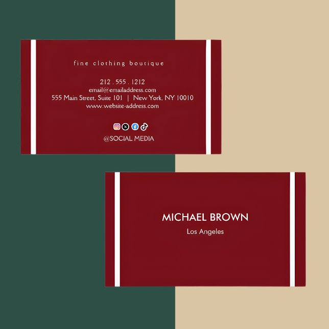 Premium Burgundy Gold Business Card Set Visitkort (Skapare uppladdad)