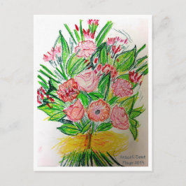Premium Canvas med Gerberas (Glans) Vykort