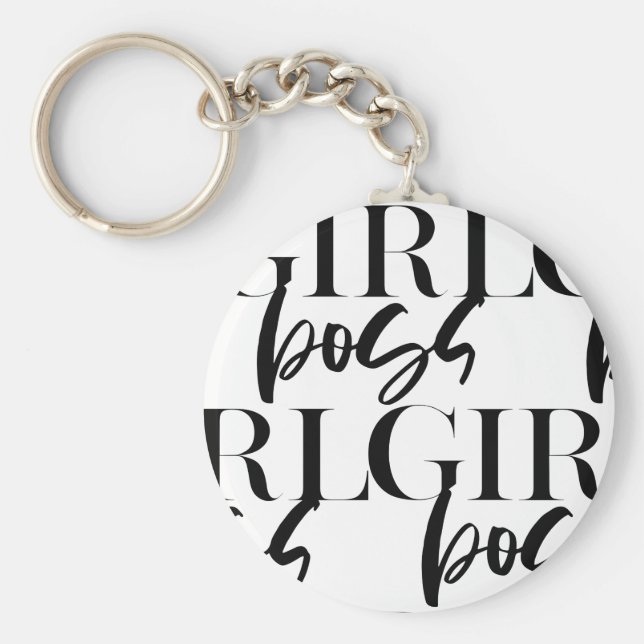 Premium Chef Girl | Modern, svart text Nyckelring (Framsidan)