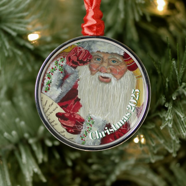 Premium Classic Santa Ornament - kontrollera det t (Träd)