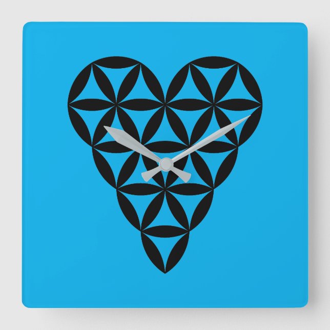 Premium Clock - 'Heart of Life' x1, Design, V-B. Fyrkantig Klocka (Framsida)