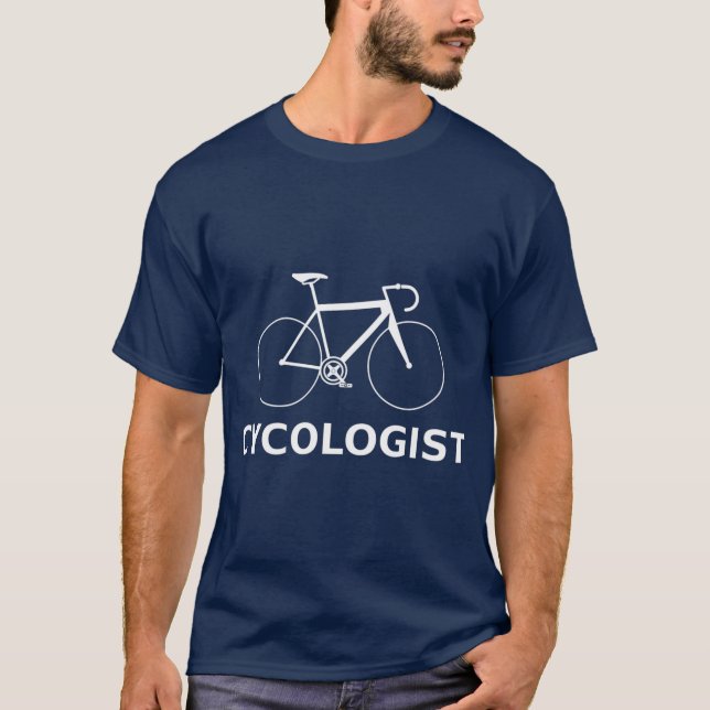 PREMIUM Cycolog Cycle Psychology Bike Gift T Shirt (Framsida)