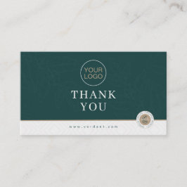 Premium Dark Green Coffee Shop Logo Contact Insert Visitkort