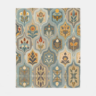 Premium dekorativ blomster mosaik fleece filt