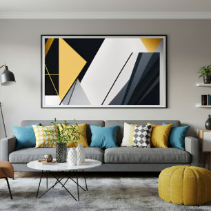 Premium Diagonal Geometri Canvastryck