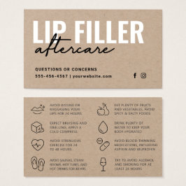 Premium Eco Kraft Lip Filler Aftercare Card Visitkort