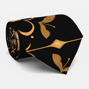 Premium Elegant Black Boho Neck Tie Slips