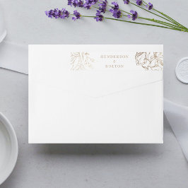 Premium Elegant Guld Monogram utandning Bröllop Etikettband