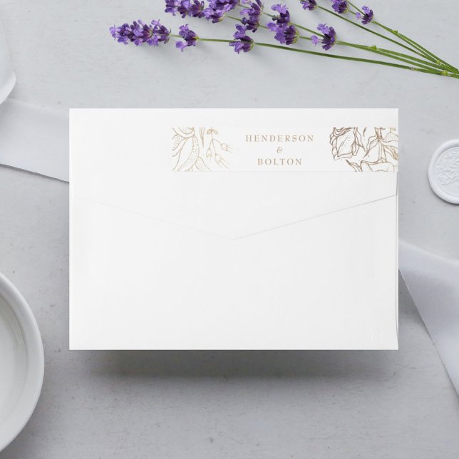 Premium Elegant Guld Monogram utandning Bröllop Etikettband (Skapare uppladdad)