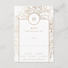 Premium Elegant Guld Monogram utandning Bröllop OSA Kort