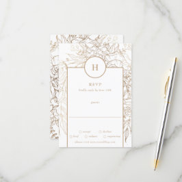 Premium Elegant Guld Monogram utandning Bröllop OSA Kort