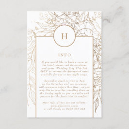 Premium Elegant Guld Monogram utandning Bröllop Tilläggskort