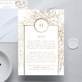 Premium Elegant Guld Monogram utandning Bröllop Tilläggskort