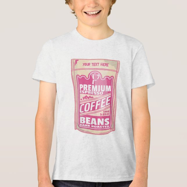 Premium espresso-kaffebönor rosa food pop t shirt (Framsida)