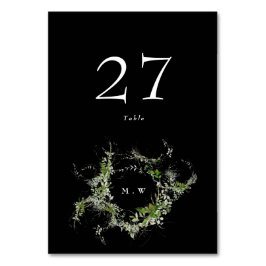 Premium Eucalyptus Utandning Elegant Monogram Bröl Bordsnummer