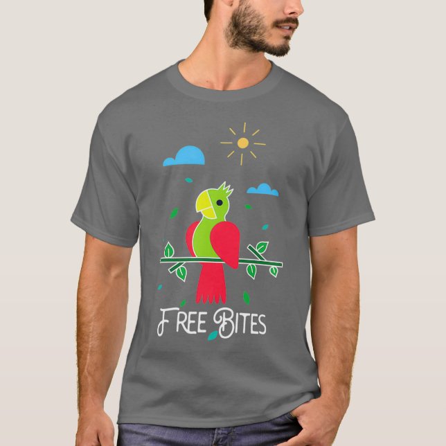 Premium för gratis Bita Parrot T Shirt (Framsida)