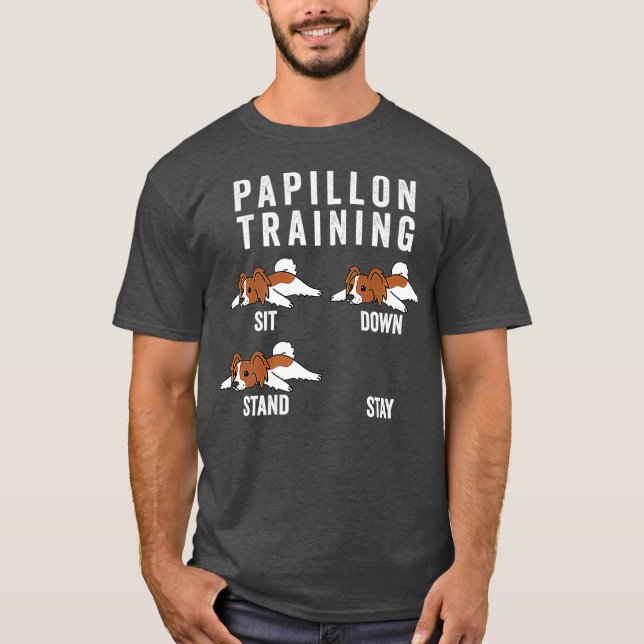 Premium för Hund av papillonutbildning T Shirt (Framsida)