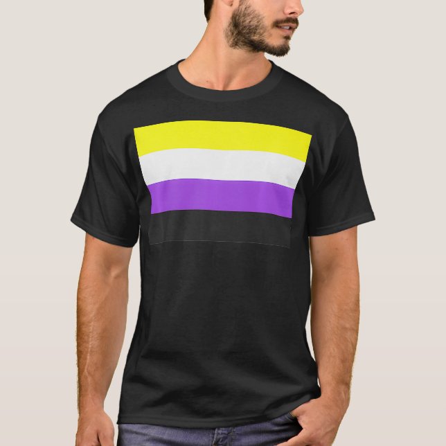 Premium för icke-binärt Pride-Flagga T Shirt (Framsida)