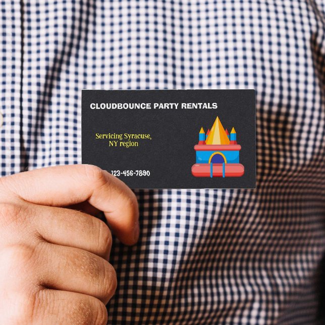 Premium för studenthyror visitkort (Bounce Rentals Premium Business Cards)