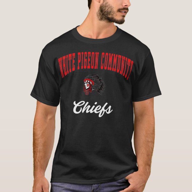 Premium för Vita Pigeon High School Chiefs T Shirt (Framsida)