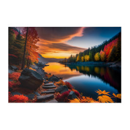 Premium-foto för höstsolnedgång