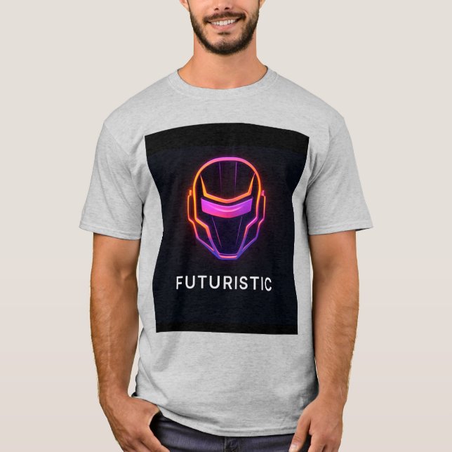 Premium Futuristiska logotyp t-shirt för ditt varu (Framsida)