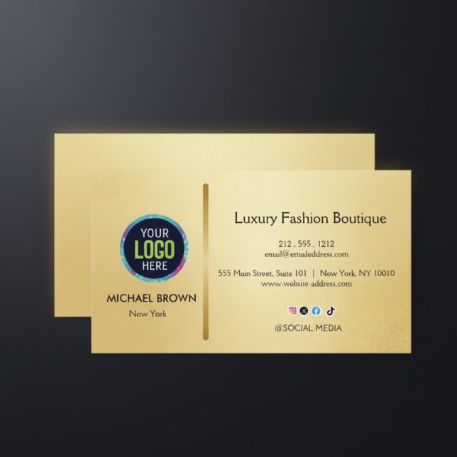 Premium Gold Business Card Design Visitkort (Skapare uppladdad)