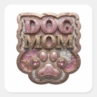 Premium Gold DOG MOM Present Klistermärke