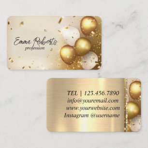 Premium Golden Balloons Luxury Visitkort