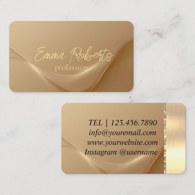 Premium Golden Linjer Luxury Visitkort (Fram/baksida)