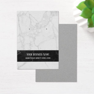 Premium Grått Black Marble Earring Visning Cards Visitkort