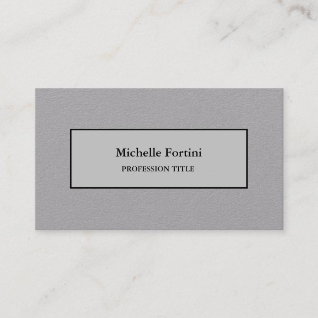 Premium Grått-Elegant, vanlig minimalistisk Visitkort (Framsida)