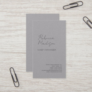 Premium Grått Modern Minimalist Handskriven skript Visitkort