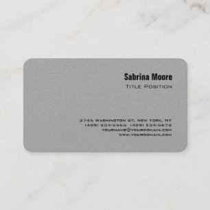 Premium Grått Modern Minimalist Plain Professionel Visitkort