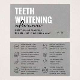 Premium Grått Modern Teeth Whitening-efterbehandli Visitkort