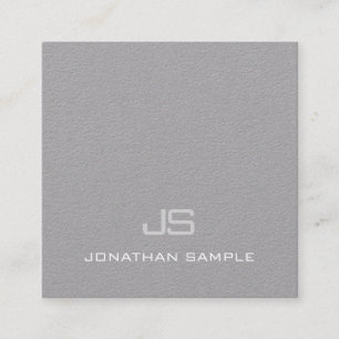 Premium Grått Plain Kreativ Modern Monogram Luxury Fyrkantigt Visitkort