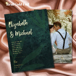 Premium Grönt Gold Foil PHOTO Bröllop