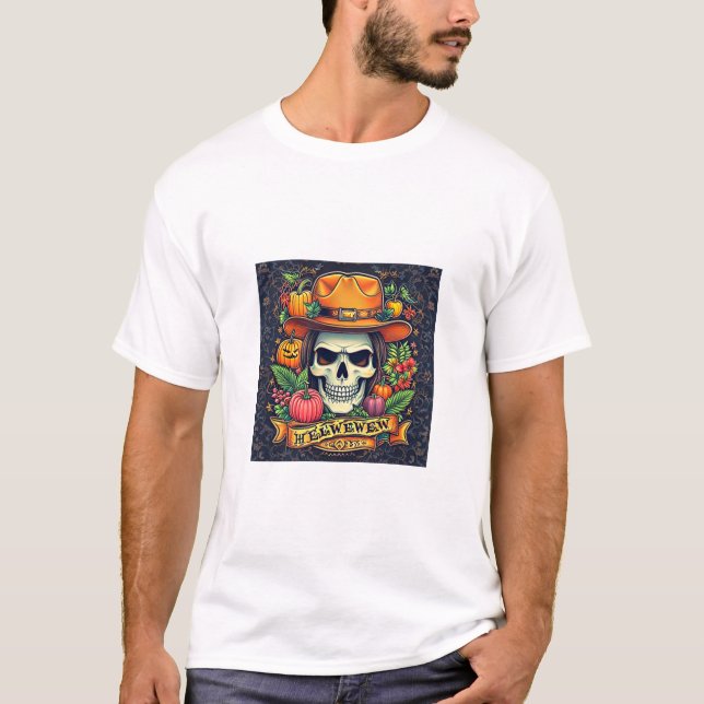Premium Halloween-design T-shirt (Framsida)