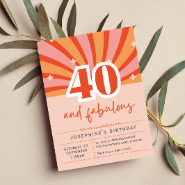 Premium-inbjudan "40 och fantastiska", reflexbehan inbjudningar