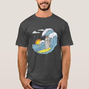 Premium Jesus Surfing - Distress t-shirt