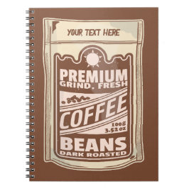 Premium-kaffebönor poster kafe Barista Anteckningsbok