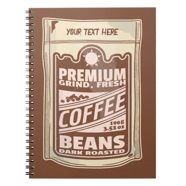 Premium-kaffebönor poster kafe Barista Anteckningsbok (Framsidan)