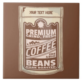 Premium-kaffebönor poster kafe Barista Kakelplatta