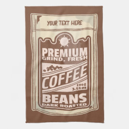 Premium-kaffebönor poster kafe Barista Kökshandduk