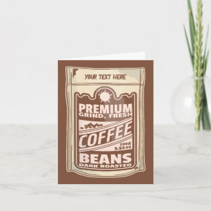 Premium-kaffebönor poster kafe Barista Kort