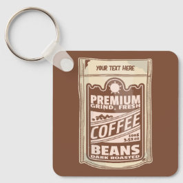 Premium-kaffebönor poster kafe Barista Nyckelring