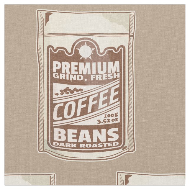 Premium-kaffebönor poster kafe Barista Tyg (Närbild)